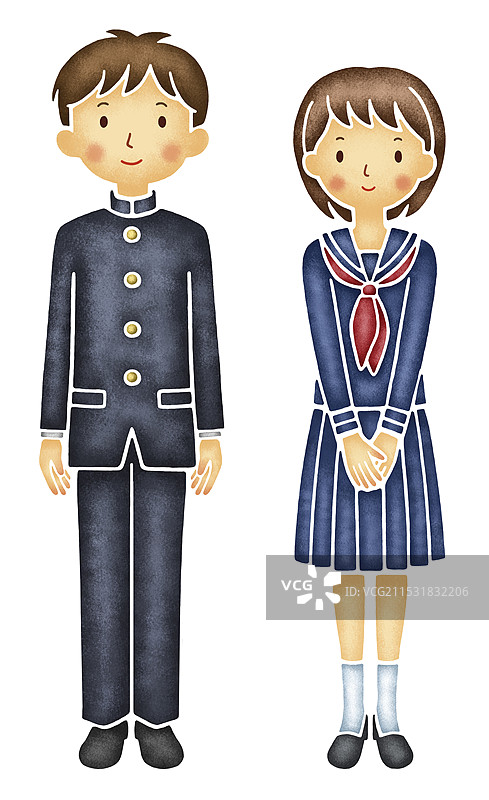 初中男孩和女孩图片素材