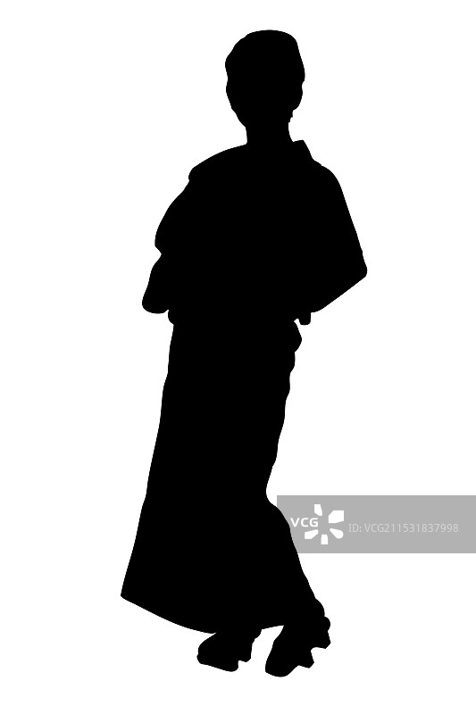 和服剪影图片素材