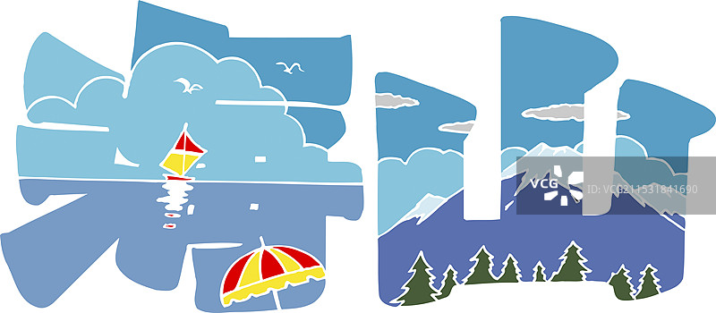 海边的山脉图片素材