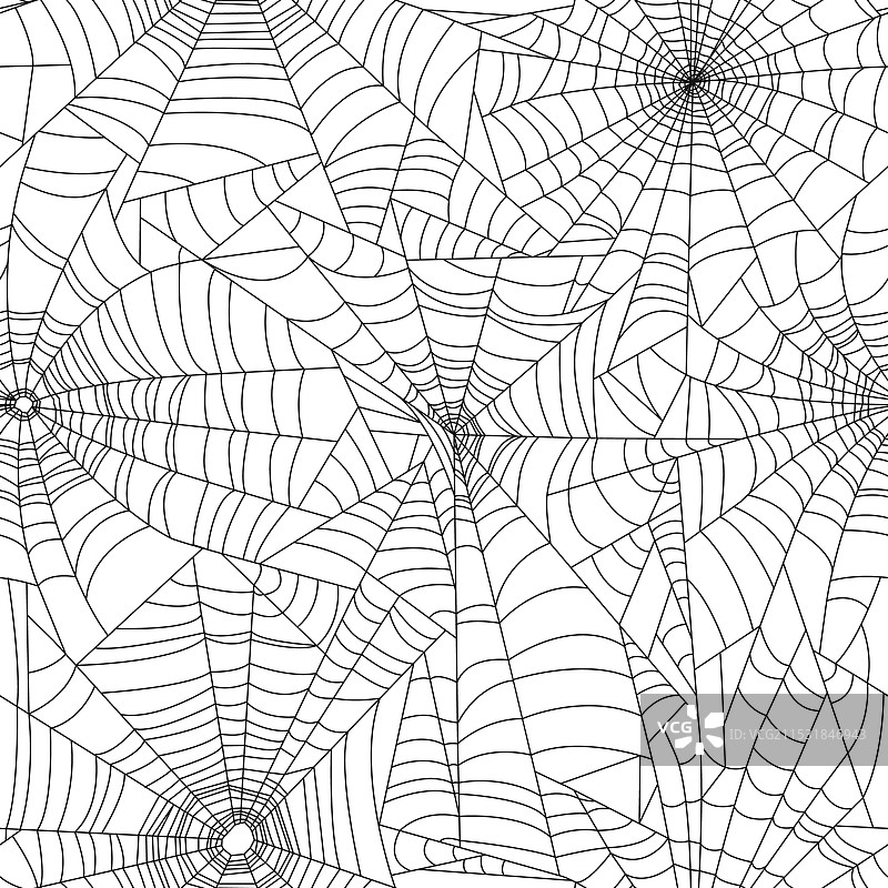 万圣节简单主题的无缝蛛网图案图片素材