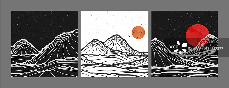 一组山地风景图片素材