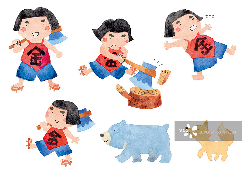 从前，有一个金太郎图片素材