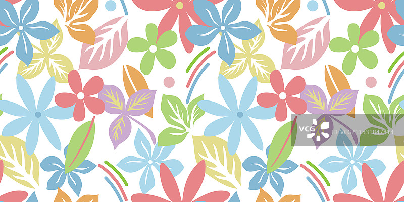 抽象植物叶子艺术无缝图案图片素材