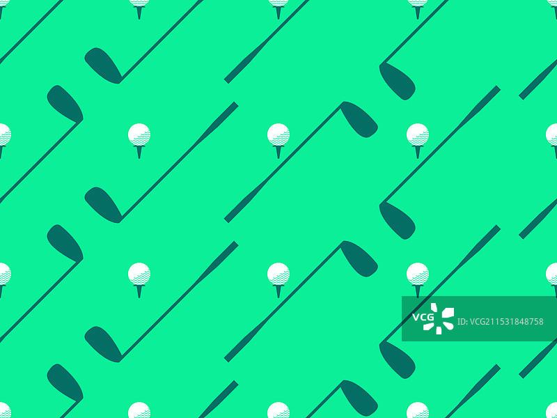 无缝图案，包含高尔夫球杆和高尔夫球图片素材