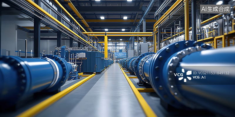 【AI数字艺术】3D氢能生产工艺可持续发展时代清洁能源的未来和创新设计元素高科技先进技术工业工厂设备背景图片素材
