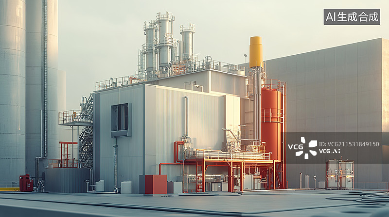 【AI数字艺术】3D氢能生产工艺可持续发展时代清洁能源的未来和创新设计元素高科技先进技术工业工厂设备背景图片素材