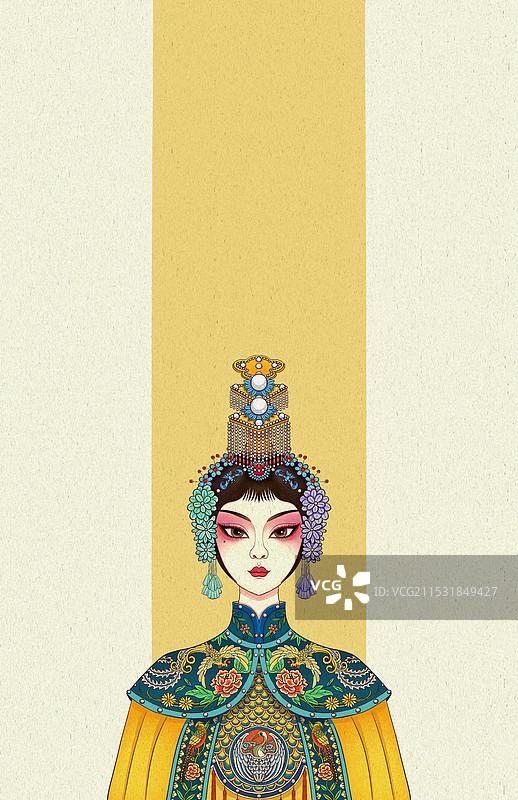 戏曲京剧霸王别姬虞姬中国风插画图片素材
