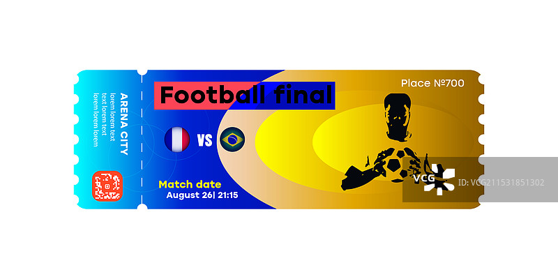 足球决赛活动票设计图片素材