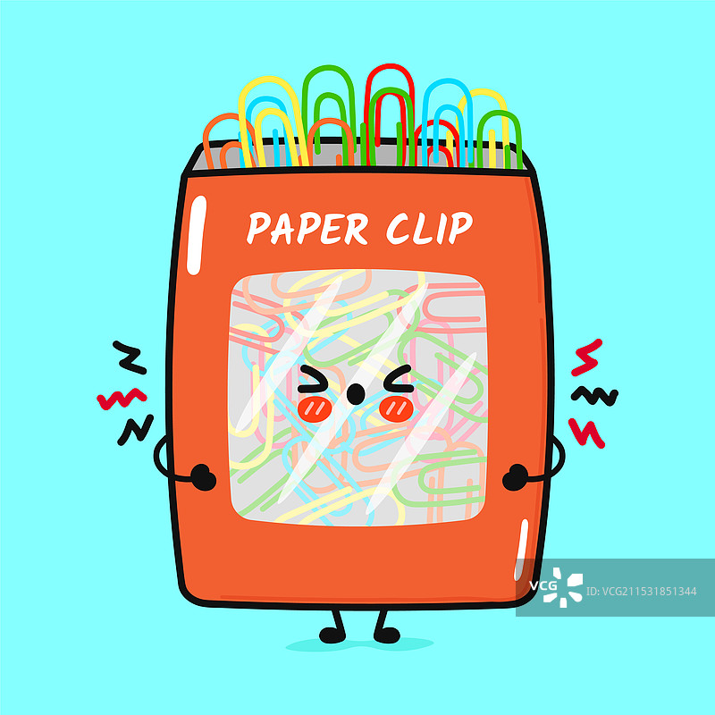 愤怒的手绘回形针角色图片素材