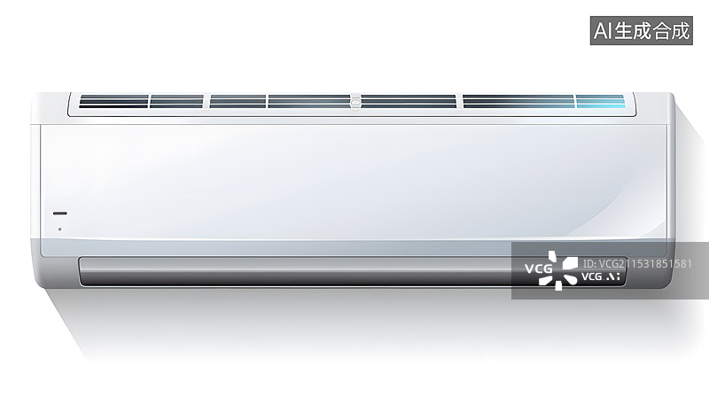 【AI数字艺术】白色背景下的空调特写镜头图片素材