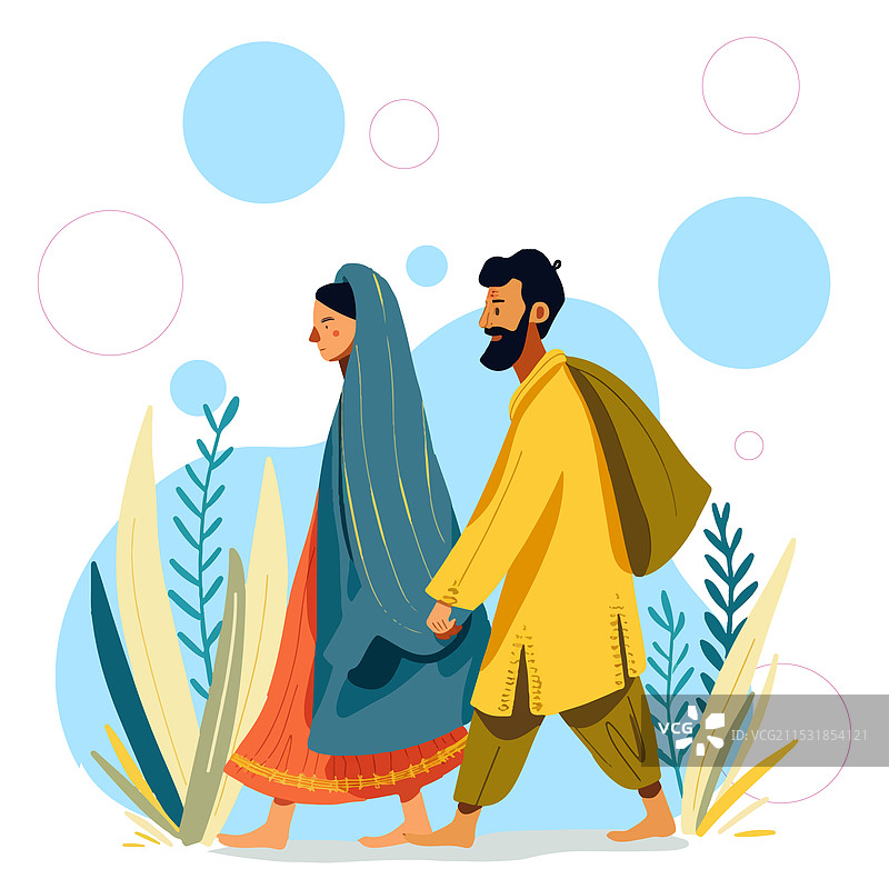 传统情侣手牵手图片素材