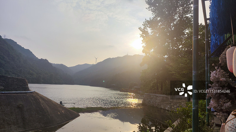 武汉市黄陂区木兰清凉寨景区：夕阳西下图片素材