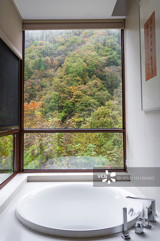 浴室外的美景图片素材