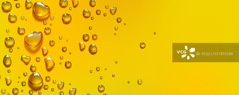 黄色横向背景上带有水滴图片素材