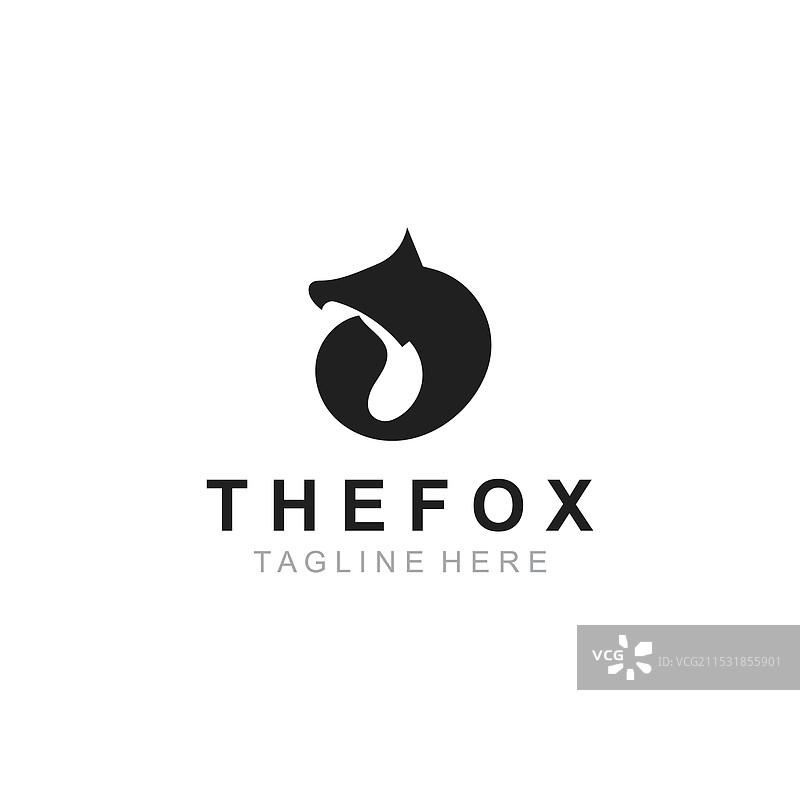 野生狐狸动物标志设计，简约狐狸图案图片素材