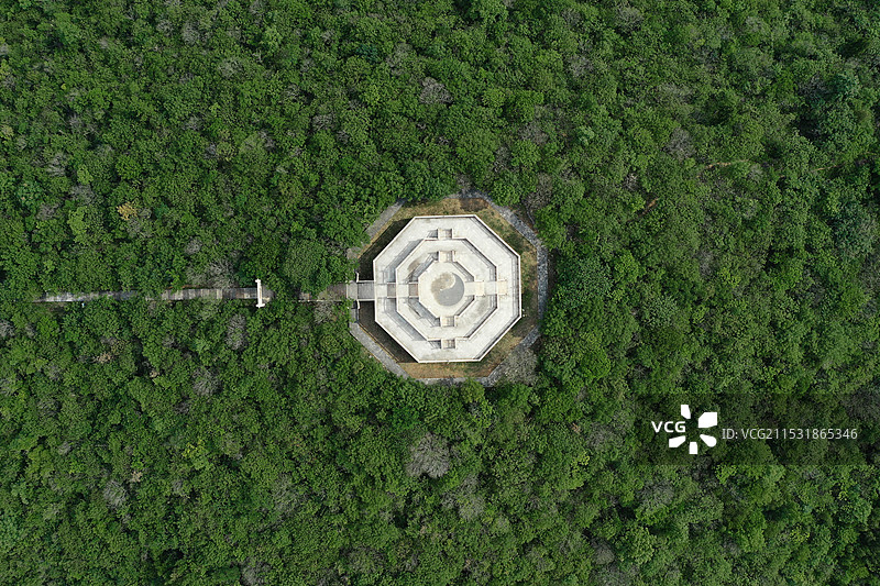 升仙台（登高台）+安徽省淮南市八公山区八公山风景区图片素材