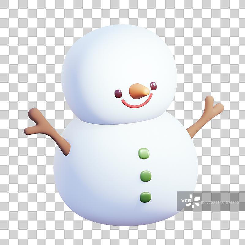 3D可爱小雪人图片素材