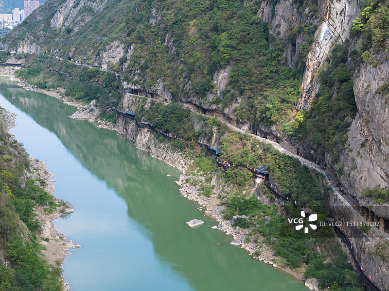 广元明月峡航拍图片素材