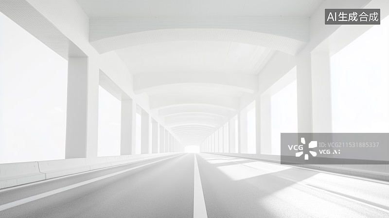 【AI数字艺术】空旷的高速公路场景图片素材