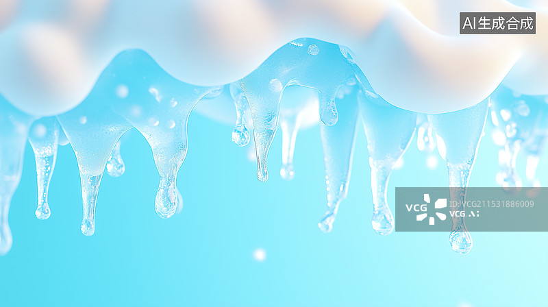 【AI数字艺术】冬日悬挂的天然冰雕图片素材