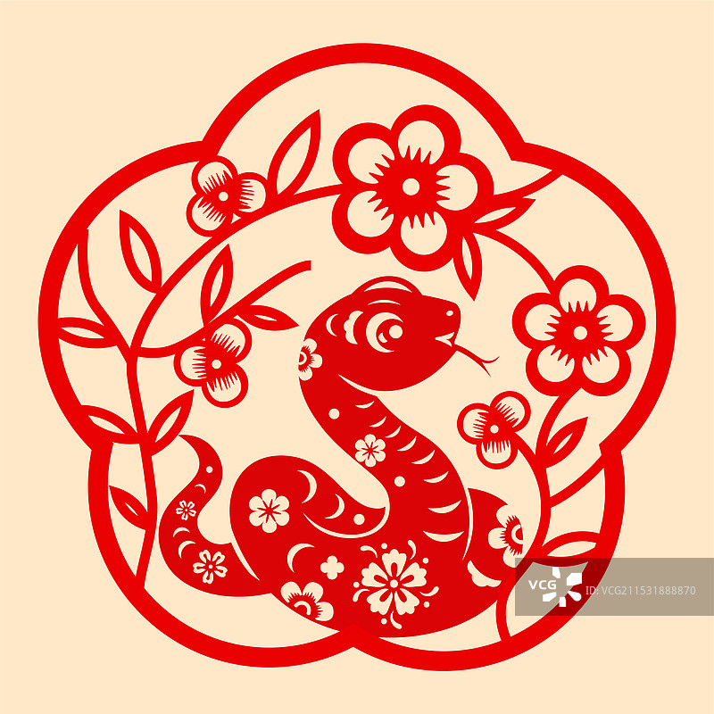 剪纸-蛇图片素材