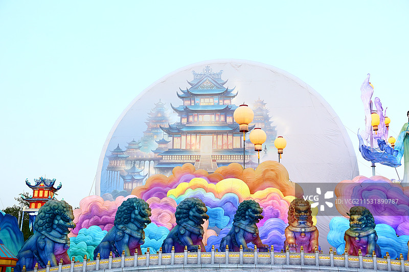 北京园博园“京彩灯会”主题花灯图片素材