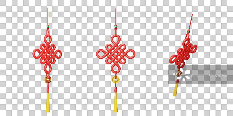 新年传统国风吉祥如意中国结3D图片素材