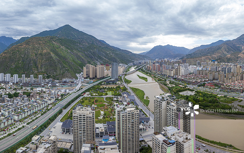 陇南 武都区 湿地公园 东江公园图片素材