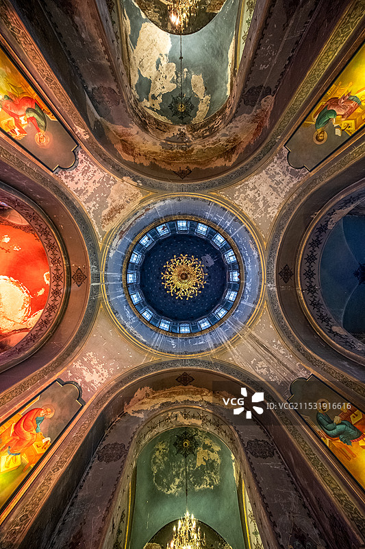 哈尔滨索菲亚教堂内部穹顶图片素材