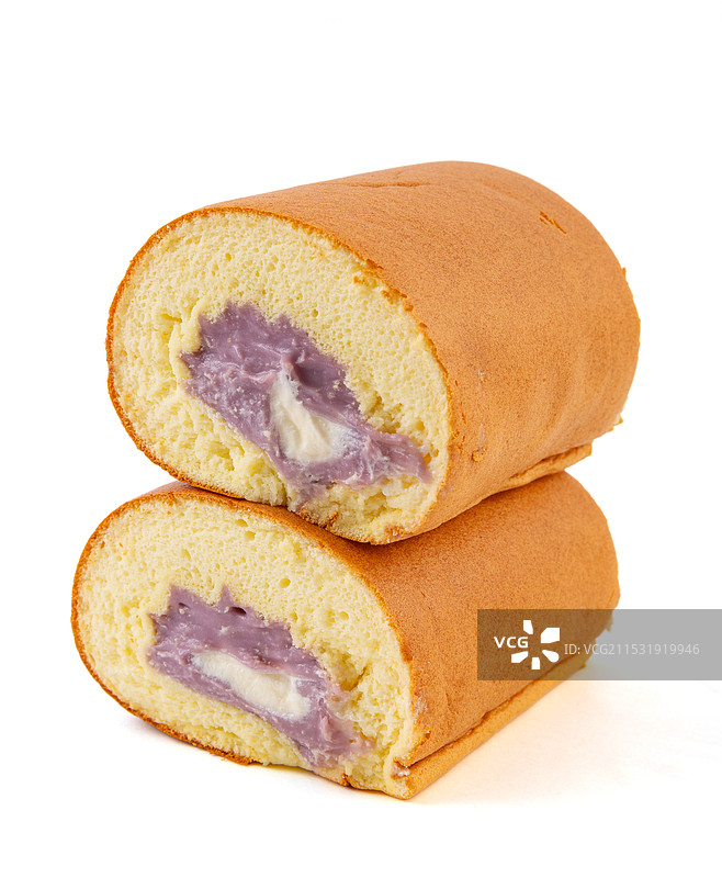芋泥抱抱卷瑞士蛋糕卷图片素材