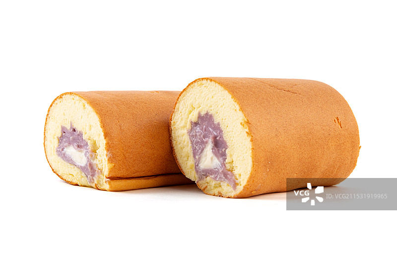 芋泥抱抱卷瑞士蛋糕卷图片素材