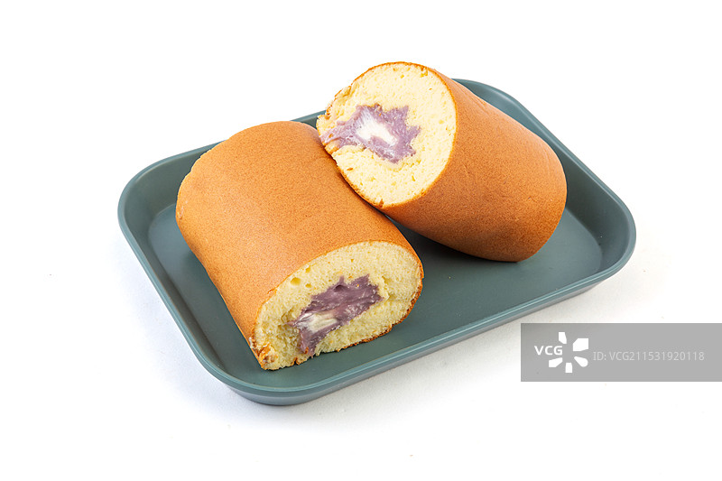 芋泥抱抱卷瑞士蛋糕卷图片素材