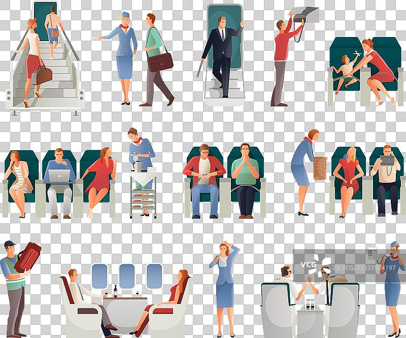 飞机上的人们图片素材