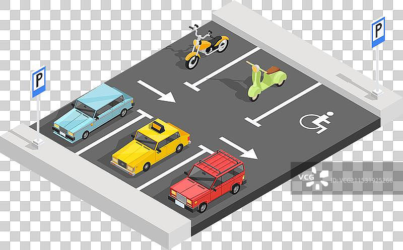 停车场等轴测构图图片素材