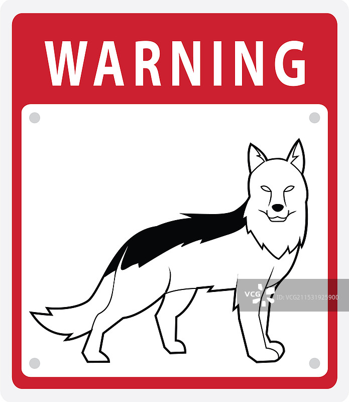 牧羊犬警告标志图片素材