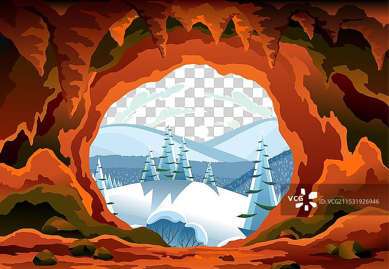 冬季洞穴自然景观图片素材