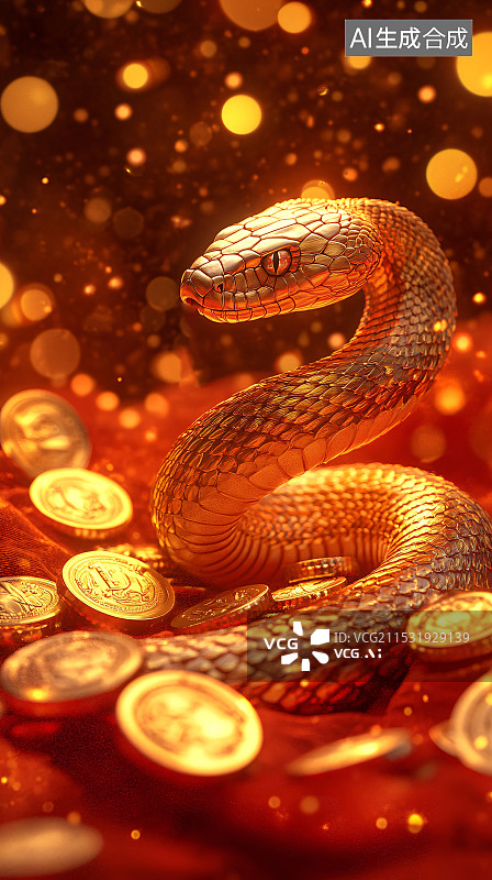 【AI数字艺术】蛇年插画图片素材