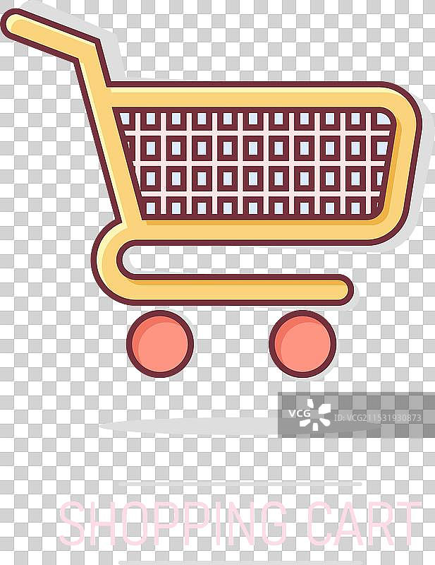 漫画风格的购物车图标图片素材