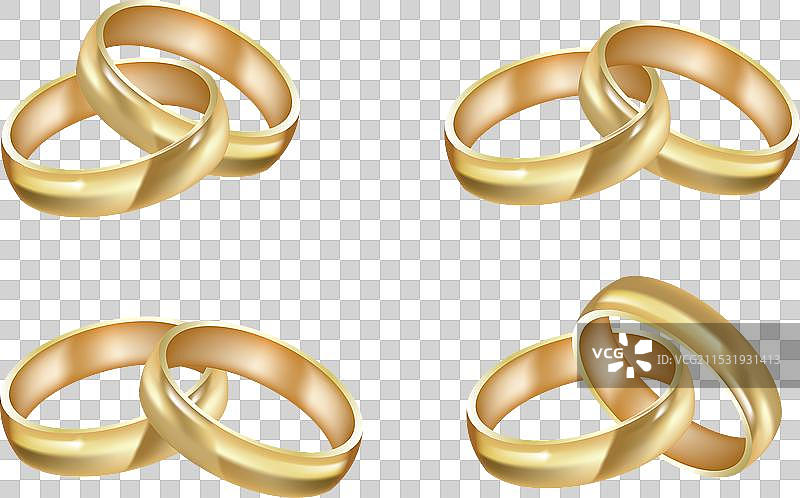 两个相连的金色戒指图片素材