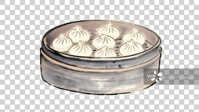 中国风国风水墨风上海特色小吃南翔小笼包插画健康特色美食年俗美味二十四节气插画图片素材