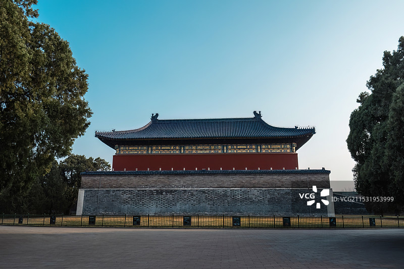北京市天坛公园祈年殿及附属古建筑景观图片素材