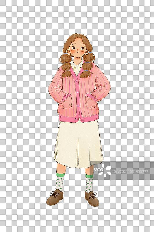 麻花辫女孩图片素材