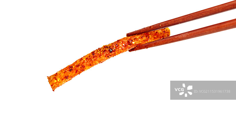 辣条 白色背景上的辣条面筋 长沙 美食零食小吃 免抠静物特写图片素材