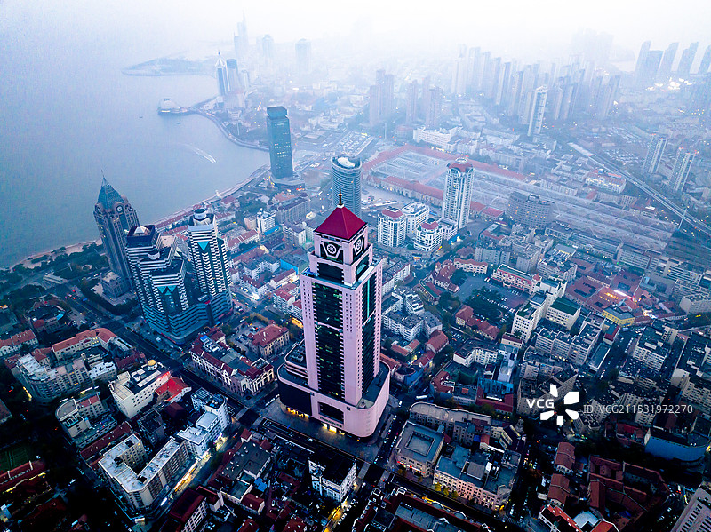 山东青岛中山路里院鸟瞰图片素材