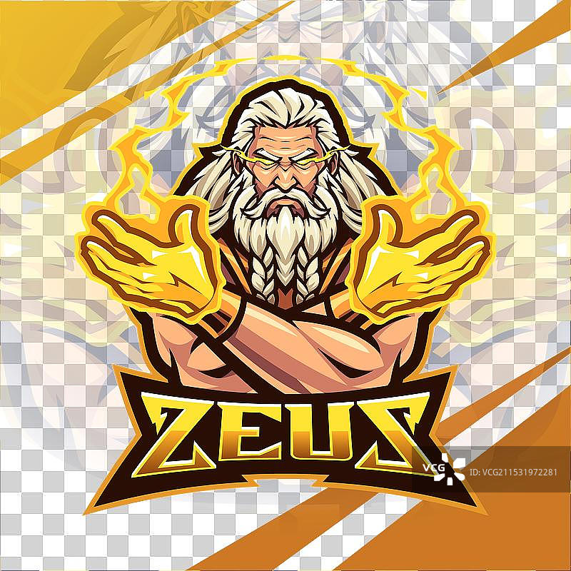 宙斯电子竞技吉祥物logo设计图片素材