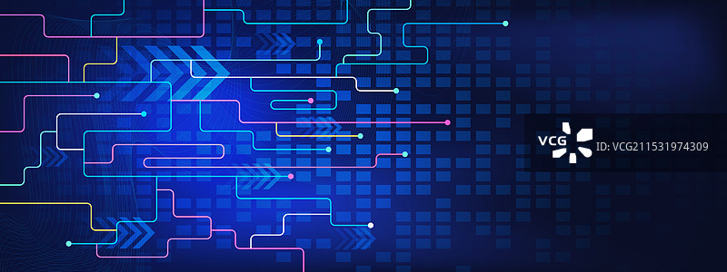 多彩的线条和点用于网络连接图片素材