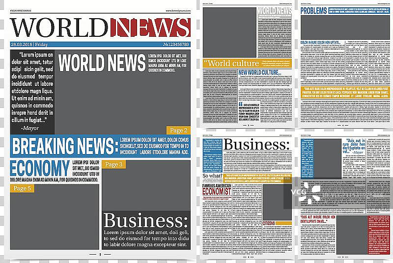报纸头条模板逼真的海报图片素材