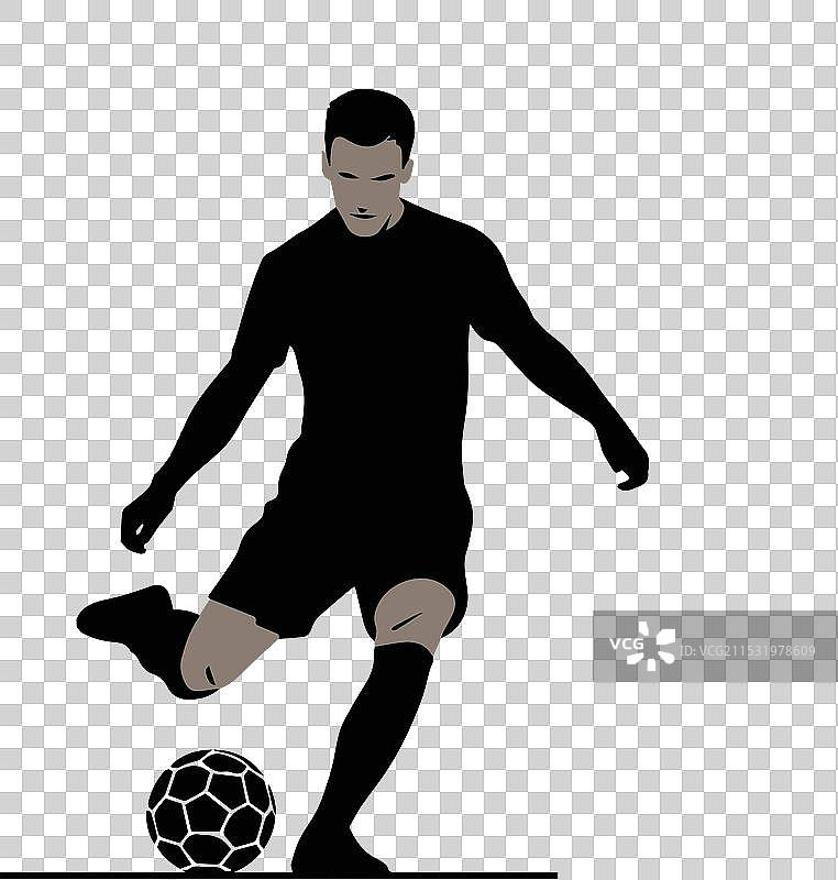 一名足球运动员与足球设计图片素材