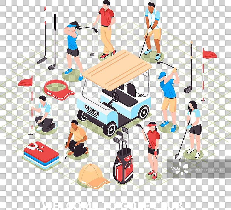 高尔夫球杆概念图片素材