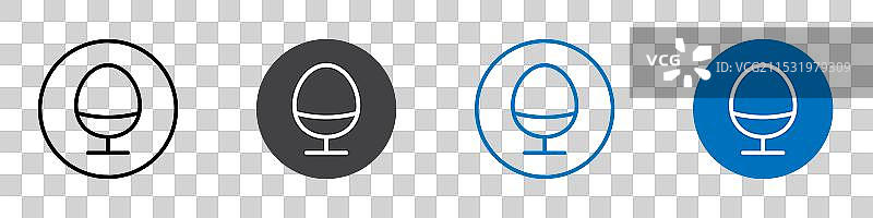 煮熟的图标扁平可编辑图标标记集图片素材